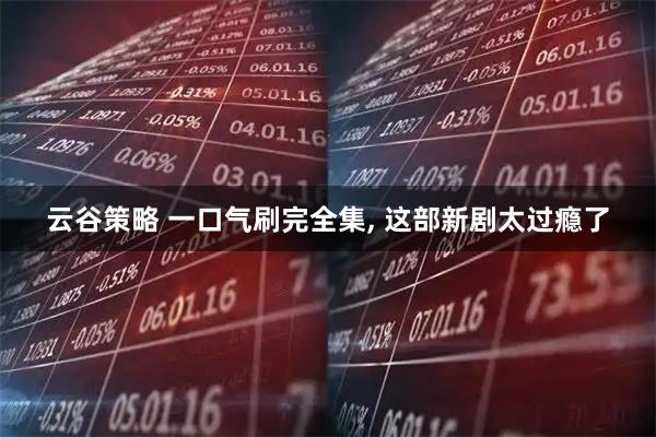 云谷策略 一口气刷完全集, 这部新剧太过瘾了